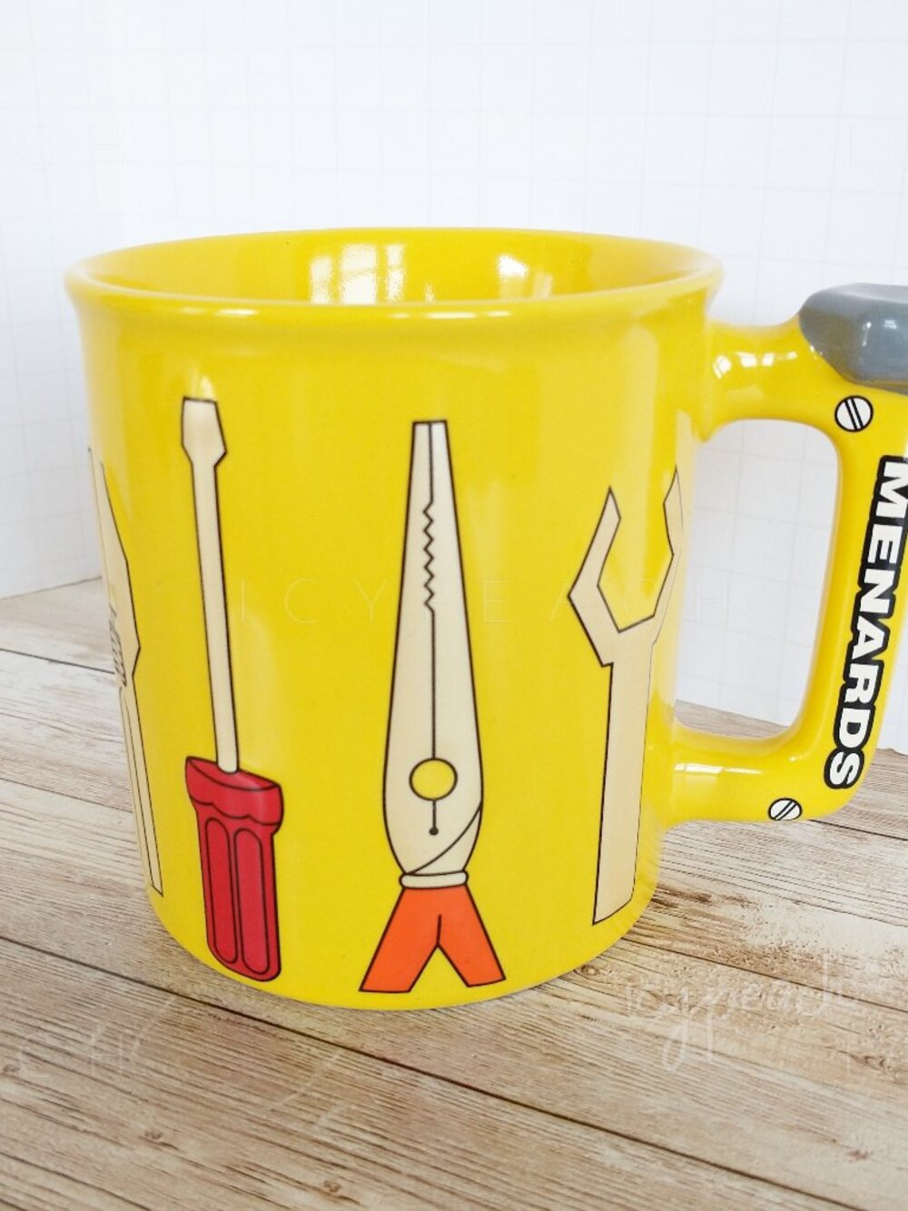 Menards Coffee Mug 3D Tools Yellow Novelty Gift Cup Handyman Fathers Day For Him